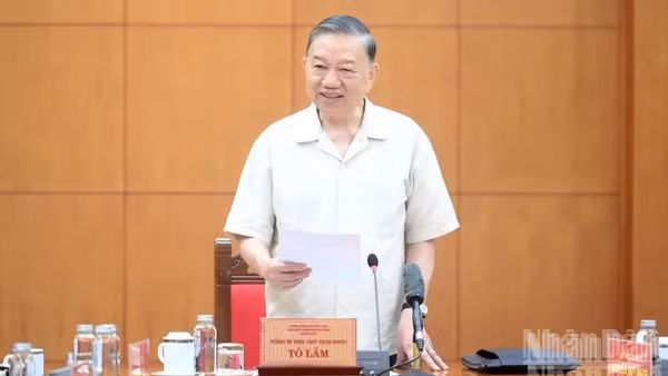 Tổng Bí thư, Chủ tịch nước Tô Lâm phát biểu tại cuộc làm việc. (Ảnh: ĐĂNG KHOA)