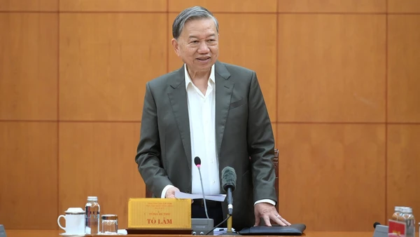 Tổng Bí thư Tô Lâm phát biểu tại buổi làm việc. (Ảnh: ĐĂNG KHOA)