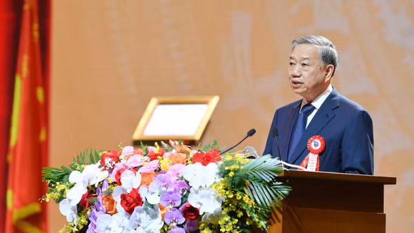 Tổng Bí thư Tô Lâm phát biểu tại Lễ kỷ niệm.