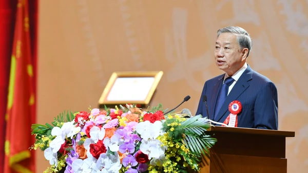 Tổng Bí thư Tô Lâm phát biểu tại Lễ kỷ niệm.