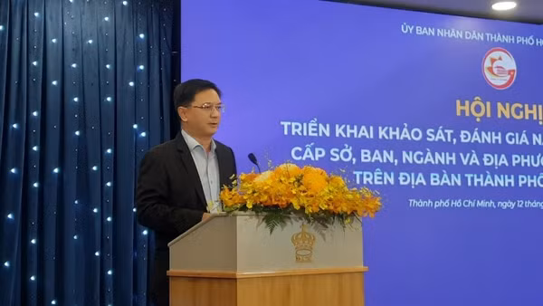 Ông Nguyễn Mạnh Cường, Phó Chủ tịch Ủy ban nhân dân Thành phố Hồ Chí Minh phát biểu tại sự kiện. (Ảnh: CAO TÂN)