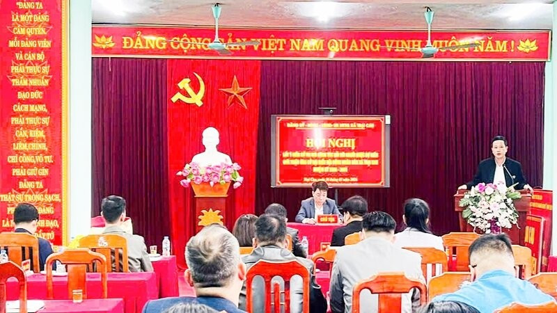 Xã Trại Cau lấy ý kiến cử tri nơi công tác đối với người ứng cử đại biểu Hội đồng nhân dân xã.