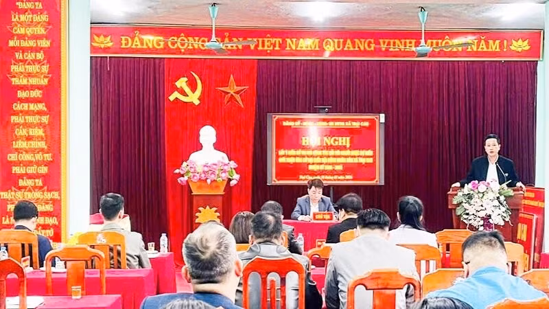 Xã Trại Cau lấy ý kiến cử tri nơi công tác đối với người ứng cử đại biểu Hội đồng nhân dân xã.