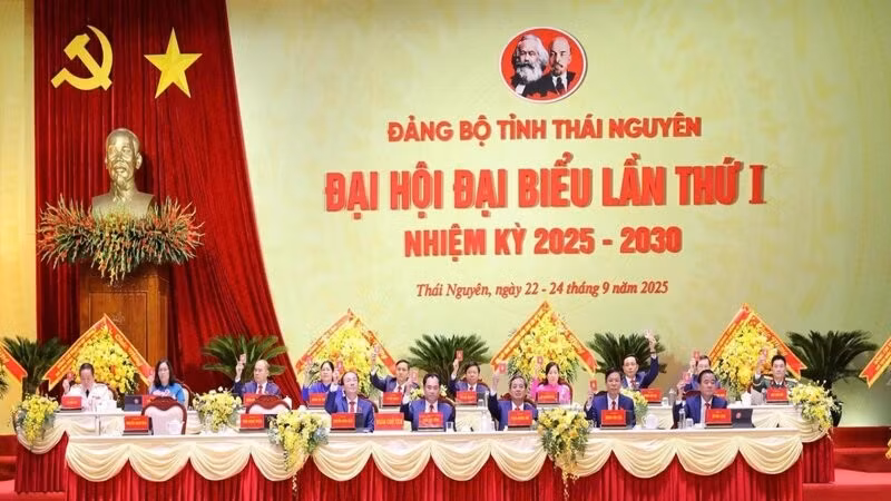 Đại hội Đảng bộ tỉnh Thái Nguyên được tiến hành theo phương châm Đoàn kết-Dân chủ-Kỷ cương-Sáng tạo-Phát triển.