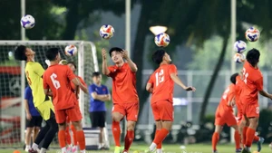 Đội U23 Việt Nam tập luyện tại Giải vô địch bóng đá U23 Đông Nam Á 2025. (Ảnh VFF)