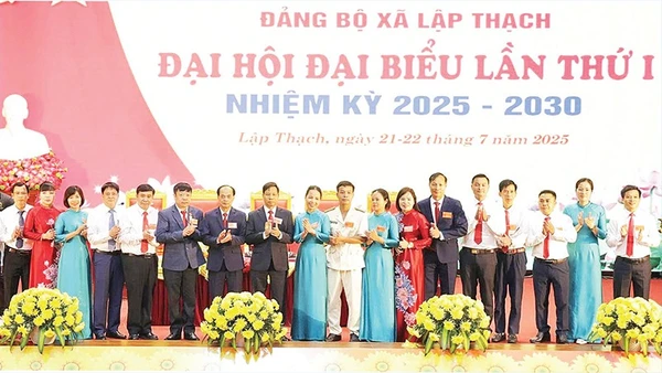 Ban Chấp hành Đảng bộ xã Lập Thạch nhiệm kỳ 2025-2030.