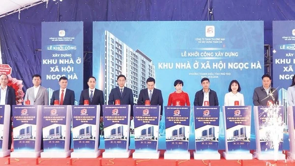 Lễ khởi công xây dựng khu Nhà ở xã hội Ngọc Hà, phường Thanh Miếu.