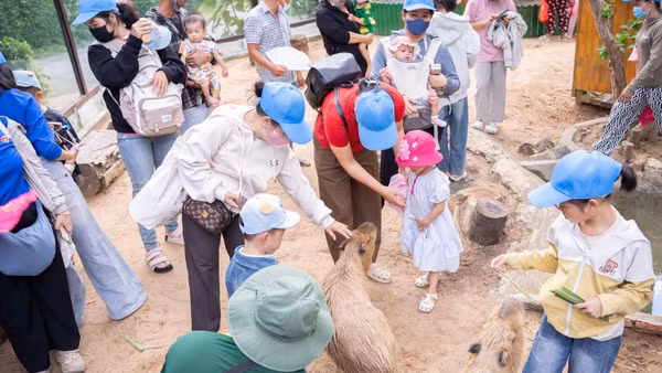 Bệnh nhi và người thân được trải nghiệm tại Thảo cầm viên Sài Gòn.