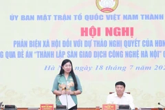 Chủ tịch Ủy ban Mặt trận Tổ quốc thành phố Hà Nội Nguyễn Lan Hương cho rằng cần tập trung ưu tiên hỗ trợ các sản phẩm công nghệ giải quyết được các vấn đề cấp bách của thành phố.