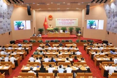 Quang cảnh kỳ họp thứ 26 của Hội đồng nhân dân thành phố Hà Nội.
