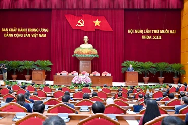 Phiên bế mạc Hội nghị lần thứ 12 Ban Chấp hành Trung ương Đảng khóa XIII. (Ảnh: ĐĂNG KHOA)