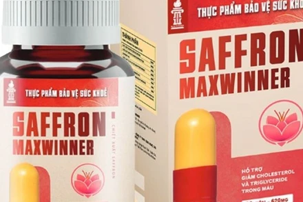 Sản phẩm thực phẩm bảo vệ sức khỏe Saffron Maxwinner do Công ty cổ phần Max Winner công bố. (Ảnh chụp màn hình)