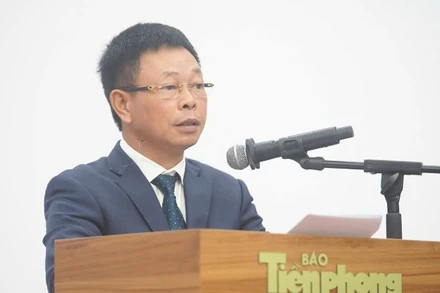 Ông Phùng Công Sưởng, Tổng Biên tập Báo Tiền Phong phát biểu tại Tọa đàm. (Ảnh: TL)