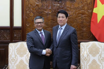 Chủ tịch nước Lương Cường tiếp Đại sứ Indonesia.