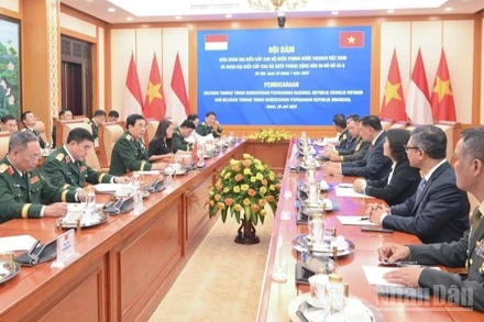 Quang cảnh hội đàm. (Ảnh: THẾ ĐẠI)