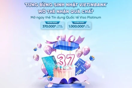 Bùng nổ ưu đãi nhân dịp sinh nhật VietinBank cùng thẻ tín dụng quốc tế Visa Platinum.
