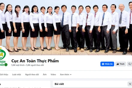Trang fanpage mạo danh Cục An toàn thực phẩm trên Facebook. (Ảnh: VFA)