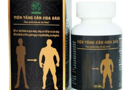 Thực phẩm bảo vệ sức khỏe Viên tăng cân Hoa Bảo vừa bị Cục An toàn thực phẩm thu hồi hiệu lực Giấy tiếp nhận đăng ký bản công bố sản phẩm. (Ảnh chụp màn hình)
