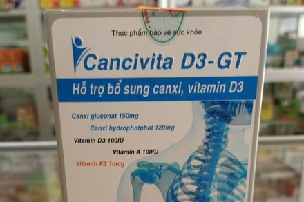 Sản phẩm thực phẩm bảo vệ sức khỏe Cancivita D3-GT. (Ảnh: Chụp màn hình) 
