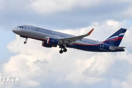 Máy bay của hãng hàng không Aeroflot cất cánh tại sân bay Sheremetyevo, ngoại ô Moskva, Nga. (Ảnh: AFP/TTXVN)
