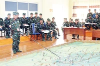 Buổi học chiến thuật tại Học viện Lục quân.