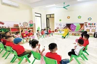 Một giờ học tại Trường mầm non Sông Cầu, phường Bắc Kạn.