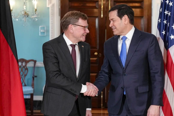 Ngoại trưởng Đức Johann Wadephul (trái) và người đồng cấp Mỹ Marco Rubio. (Ảnh: Bộ Ngoại giao Mỹ)
