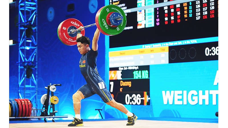 K'Dương là một trong những gương mặt trẻ xuất sắc của cử tạ Việt Nam. Ảnh: PHÚ ĐOÀN