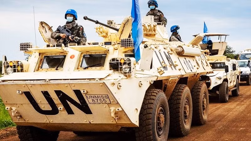 Lực lượng gìn giữ hòa bình của LHQ tại Sudan. Ảnh: AP