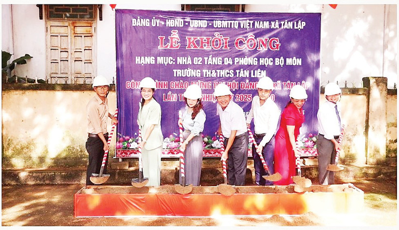 Lễ khởi công xây dựng các hạng mục tại Trường TH&THCS Tân Lập.