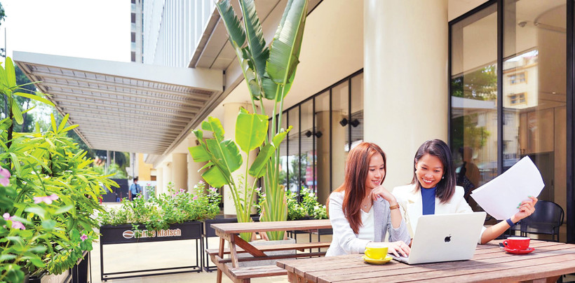 Một khoảng không gian xanh trong Ngôi nhà Đức tại Thành phố Hồ Chí Minh. (Nguồn: eutscheshausvietnam.com)