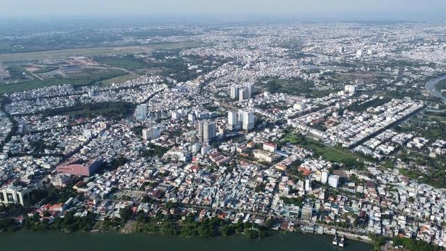 Một góc trung tâm tỉnh Đồng Nai nhìn từ trên cao.