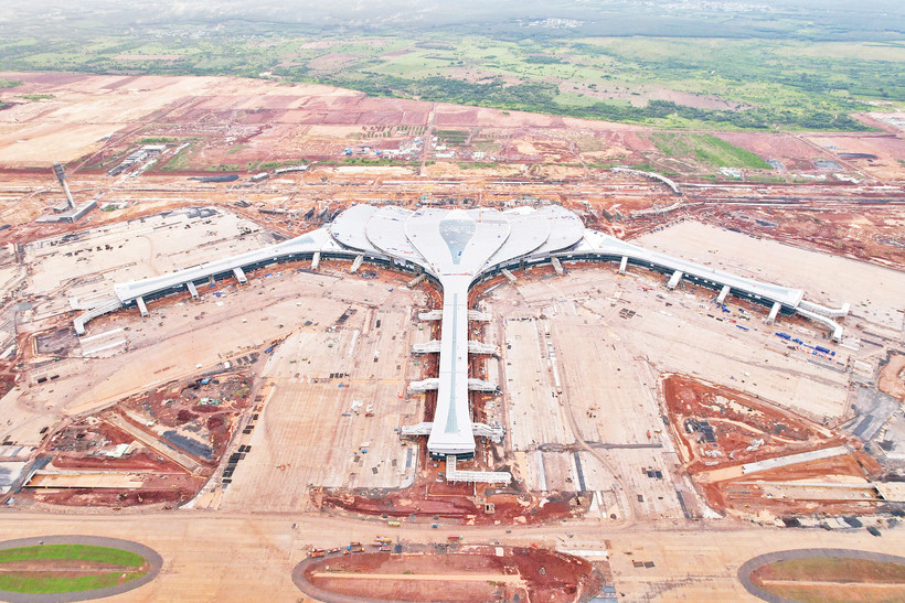 Sân bay Long Thành đang chạy nước rút hoàn thành giai đoạn 1. Ảnh: ACV