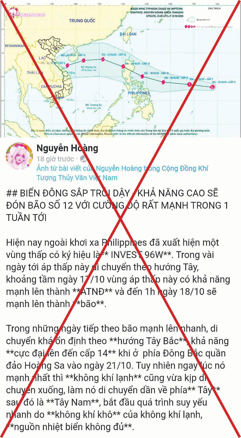 Những bản đồ “dự báo bão số 12” lan truyền trên mạng những ngày qua thiếu cơ sở khoa học và chưa có thông tin chính thức.