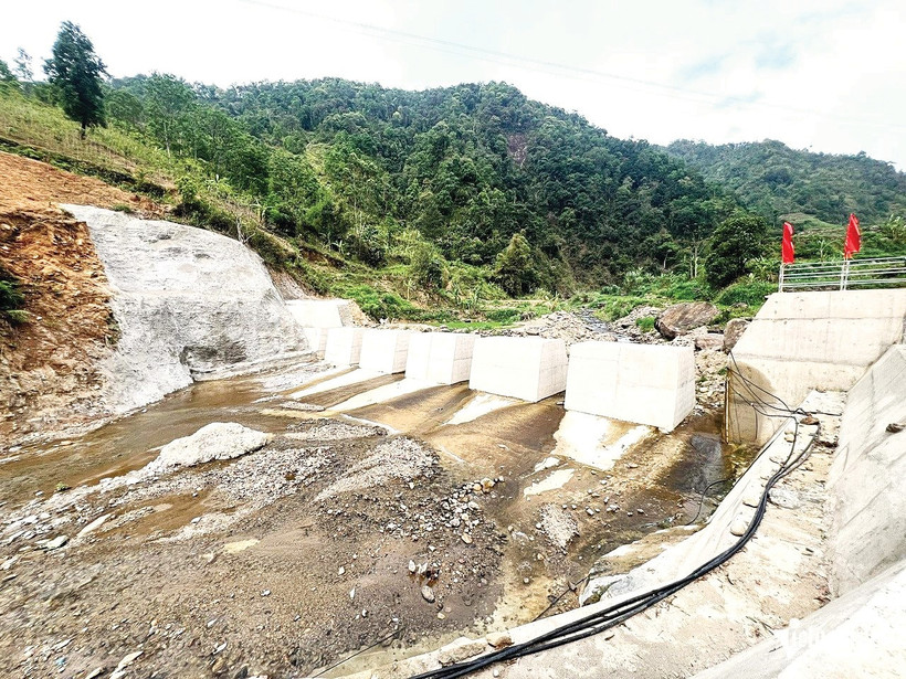Công trình đập Sabo đầu tiên của Việt Nam tại bản Piệng, tỉnh Sơn La. Ảnh: Bình Minh