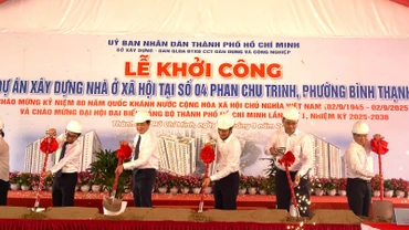 Khởi công Dự án nhà ở xã hội số 4 Phan Chu Trinh, phường Bình Thạnh, có quy mô 864 căn hộ. (Ảnh: QUÝ HIỀN)