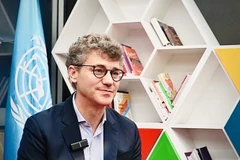 Ông Jonathan Wallace Baker, Trưởng Đại diện UNESCO tại Việt Nam trả lời phỏng vấn của phóng viên TTXVN. Ảnh: Việt Đức - TTXVN)