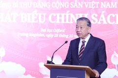 Tổng Bí thư Tô Lâm phát biểu chính sách tại Đại học Oxford. Ảnh: Thống Nhất – TTXVN