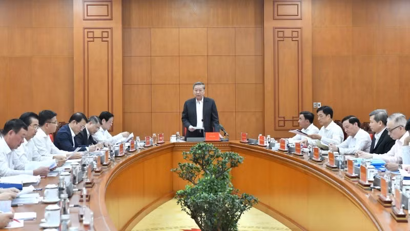 Tổng Bí thư Tô Lâm chủ trì Cuộc họp Thường trực Ban Chỉ đạo Trung ương về phòng, chống tham nhũng, lãng phí, tiêu cực, ngày 25/3/2025. (Ảnh: ĐĂNG KHOA)