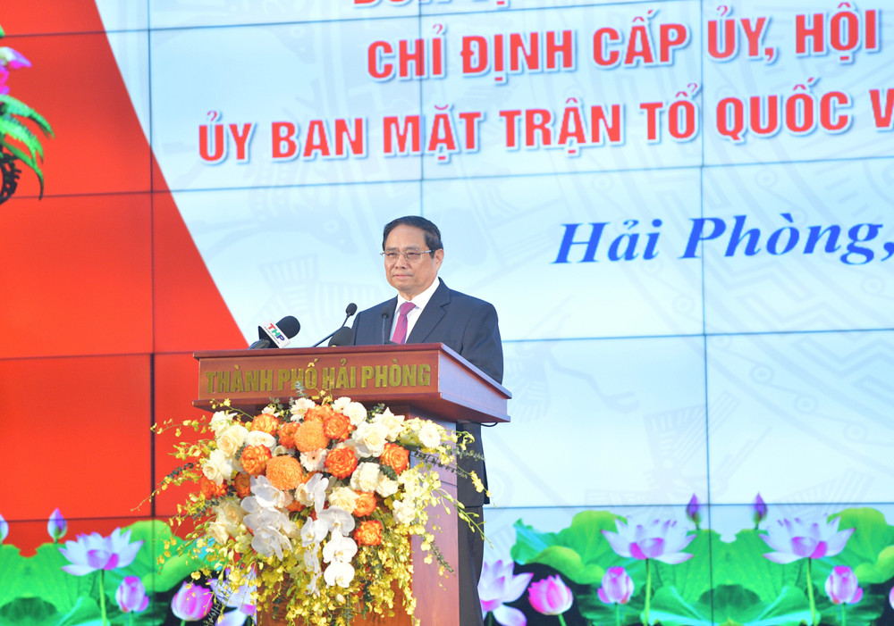 Thủ tướng Phạm Minh Chính phát biểu tại Lễ công bố. (Ảnh: THANH GIANG) Thủ tướng Phạm Minh Chính phát biểu tại Lễ công bố. (Ảnh: THANH GIANG)