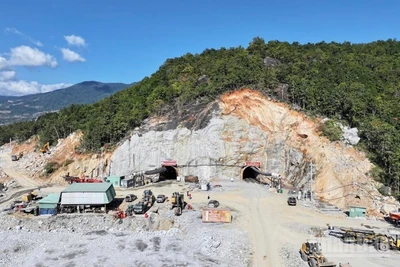 Một góc dự án công trường Dự án Thủy điện tích năng Bác Ái, xã Bác Ái Tây, tỉnh Khánh Hòa. (Ảnh: NGUYỄN TRUNG)