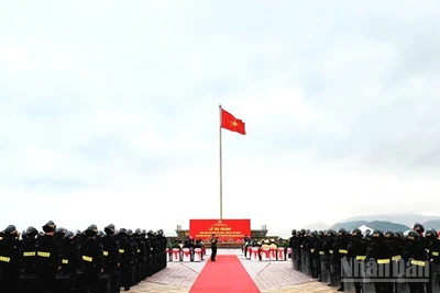 Quang cảnh buổi lễ ra quân. (Ảnh: VŨ TÂN)