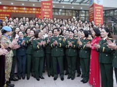 Đại tướng Phan Văn Giang và các đại biểu dự Đại hội. 