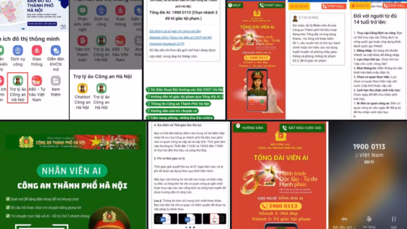Hình ảnh trợ lý ảo của Công an Thành phố Hà Nội.