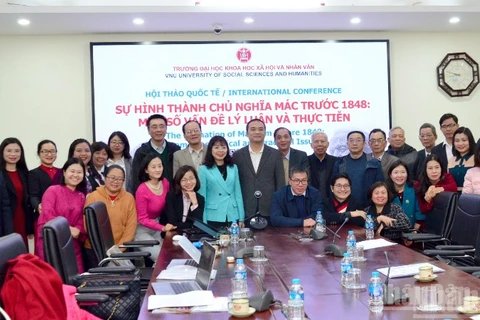 Hội thảo quốc tế “Sự hình thành chủ nghĩa Mác trước 1848 – Một số vấn đề lý luận và thực tiễn”. (Ảnh: PHẠM CƯỜNG)