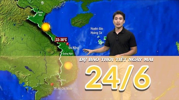 [Video] Dự báo thời tiết đêm nay và ngày mai 24/6/2025: Mưa giảm, trời có nắng trở lại 