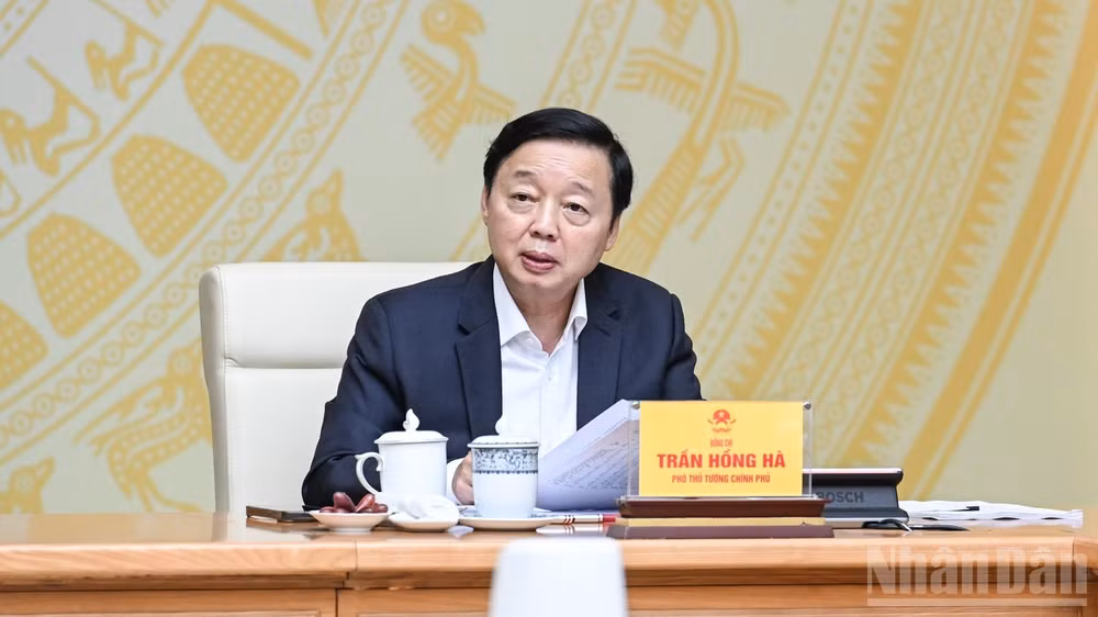 Phó Thủ tướng Chính phủ Trần Hồng Hà chủ trì Phiên họp thứ 27 của Ban Chỉ đạo Quốc gia về IUU. (Ảnh: TRẦN HẢI)