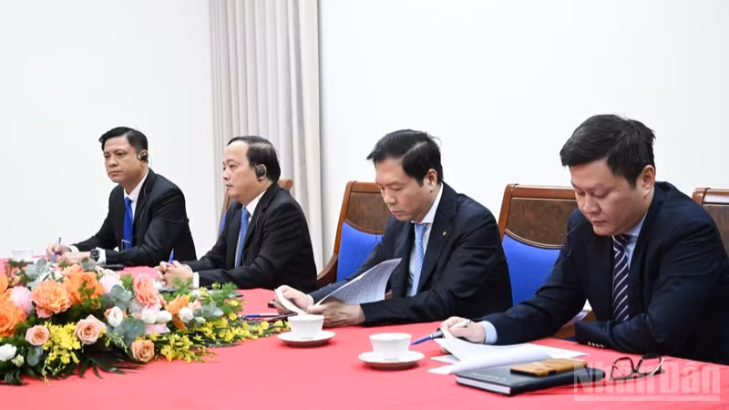 Lãnh đạo một số bộ, ngành tham dự Điện đàm. (Ảnh: Trần Hải).