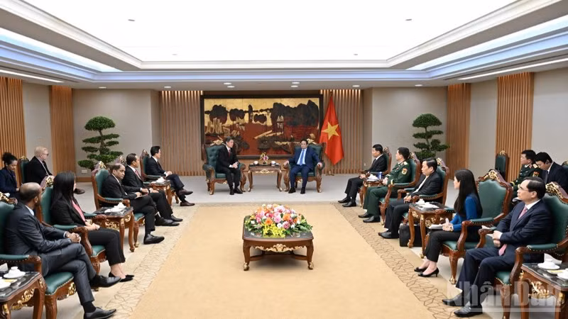 Quang cảnh buổi tiếp. (Ảnh: Trần Hải)