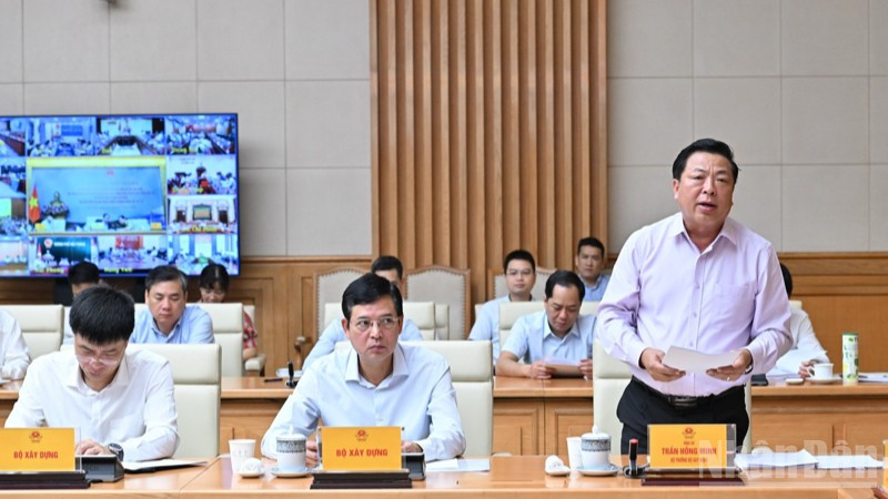 Bộ trưởng Xây dựng Trần Hồng Minh phát biểu ý kiến tại Hội nghị. (Ảnh: Trần Hải) ndo_br_a8-9111.jpg